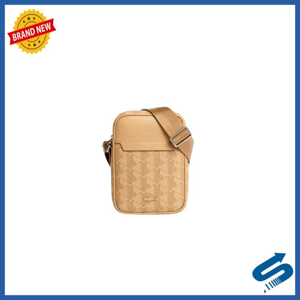 Men's Structured Satchel with Adjustable Crossbody Strap, PVC Material